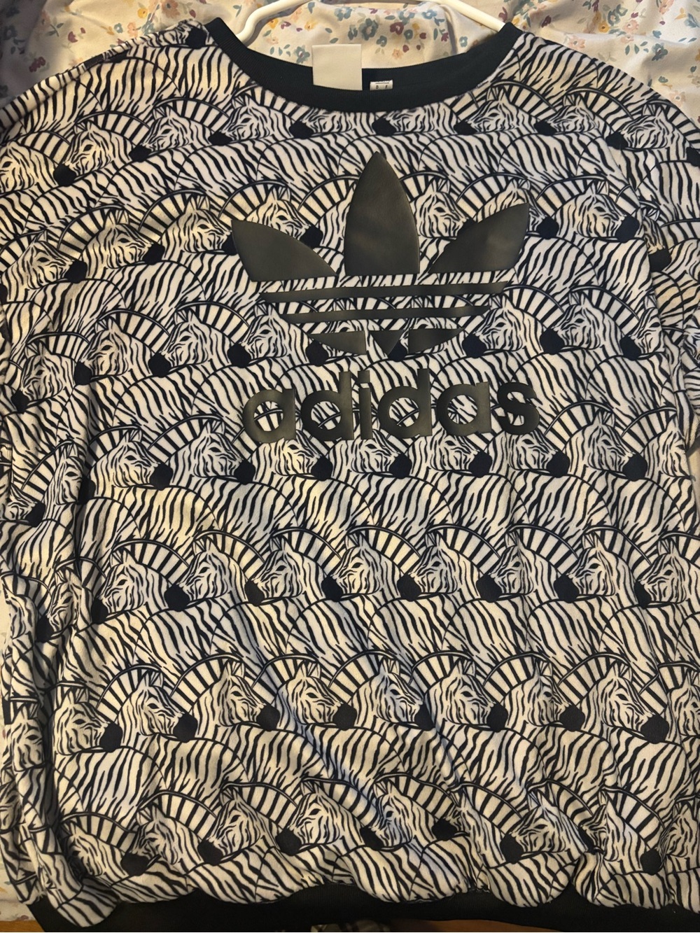 adidas Black & White Zebra Print Kids Sweatpants